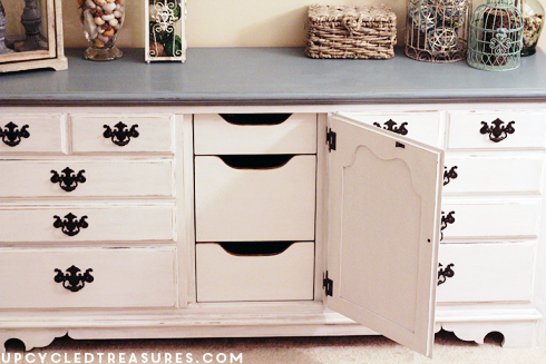Oh My Goodness! If you are looking to add a coastal feel to your home you have to check out this DIY Coastal Cottage Dresser! UpcycledTreasures.com