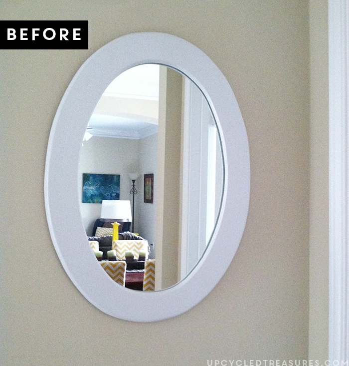 Looking to transform that old mirror? See how easy it is to transform it into a nautical rope mirror using rope! UpcycledTreasures.com