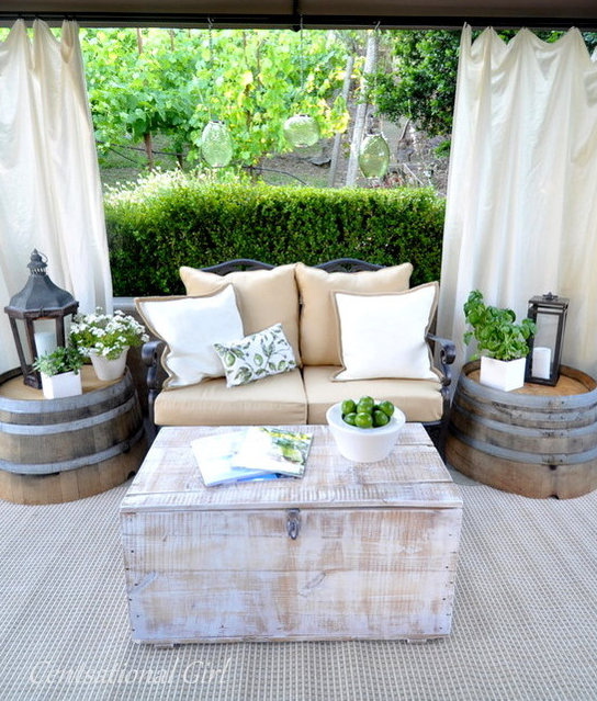 Are you looking for a rustic vibe to ad to your space? Check out some of these great ideas for decorating with Wood Barrels. barrel tables
