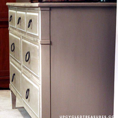 Have a mid-century feel to your decor but not the right furniture? Check out this DIY Mid-Century Dresser Makeover! UpcycledTreasures.com