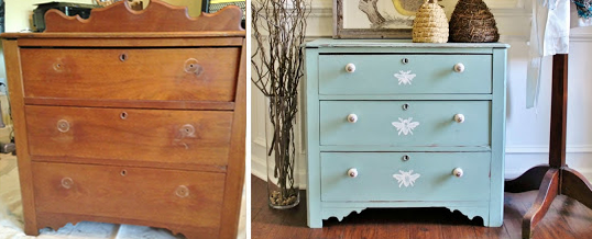 before and after painted dresser