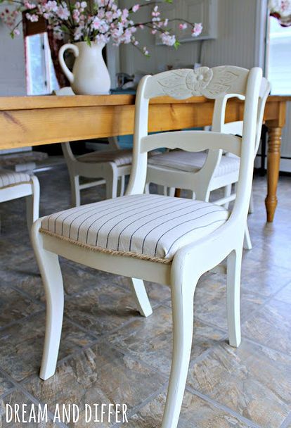 coastal cottage dining chair makeover from Dream and Differ