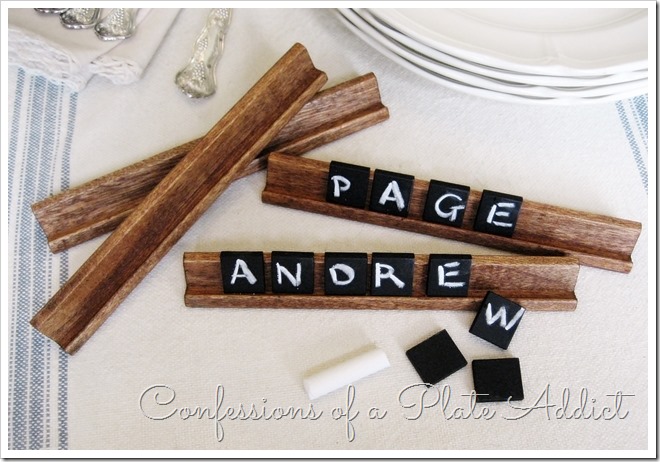 Pottery Barn Inspired Chalkboard Tile Place Cards