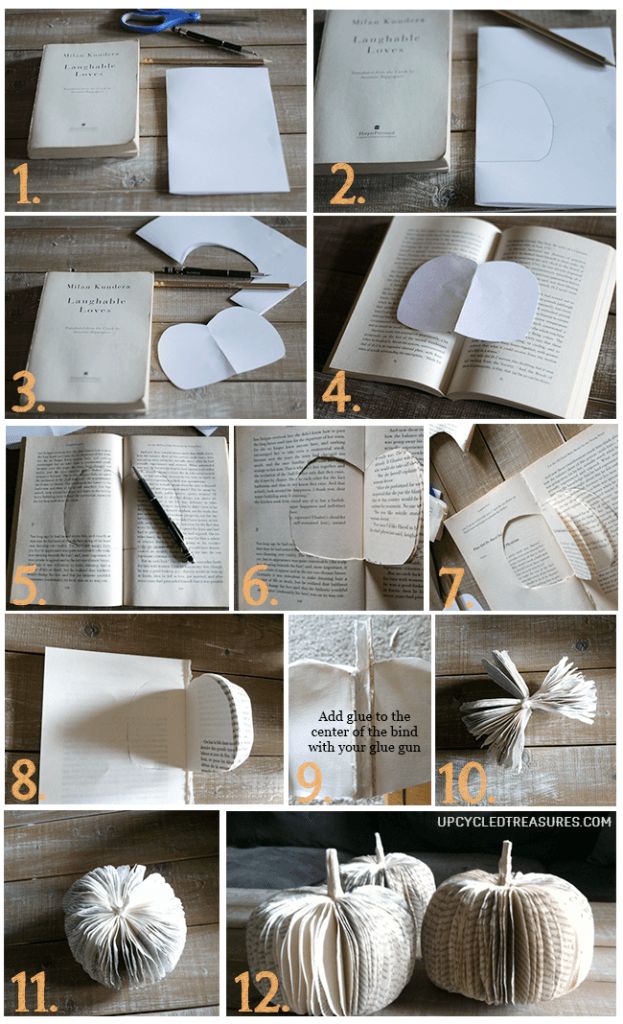 DIY paper book pumpkins