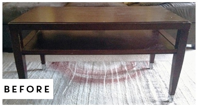 See how this worn out, thrifted find was transformed into a DIY Farmhouse Style Coffee Table for around $15. | MountainModernLife.com