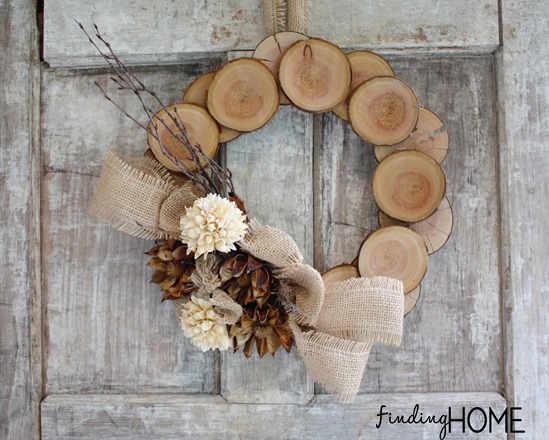 Wood & Burlap Fall Wreath via Finding Home
