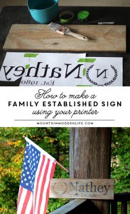 How to Create a Family Established Sign using your Printer | MountainModernLife.com