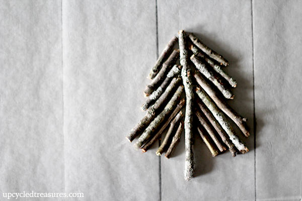DIY Twig Tree Christmas Ornament - Learn how easy it is to make your own handcrafted Twig Tree Christmas Ornament - Upcycled Treasures