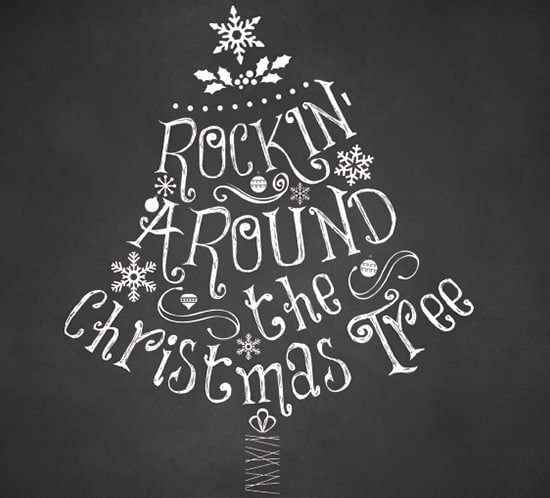 Chalkboard Christmas Printable Rockin Around the Christmas Tree. mountainmodernlife.com