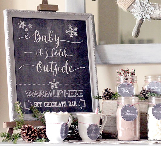 baby its cold outside hot chocolate bar printable mountainmodernlife.com