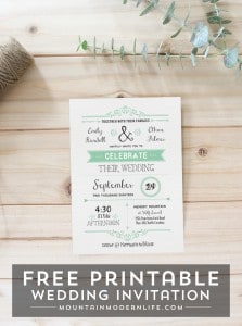 FREE Printable Rustic Wedding Invitation Template | MountainModernLife.com