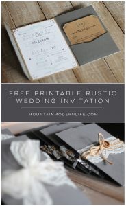FREE Printable Rustic Wedding Invitation | MountainModernLife.com