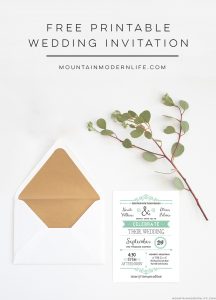 FREE Printable Rustic Wedding Invitation | MountainModernLife.com