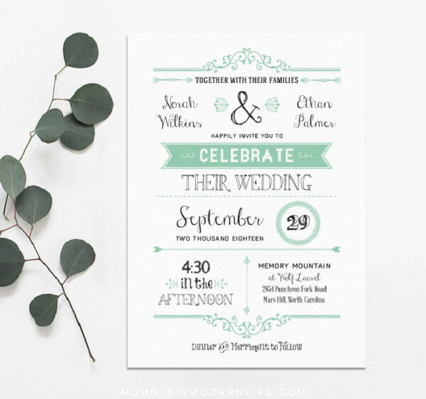 FREE Wedding Invitation Template | MountainModernLife.com