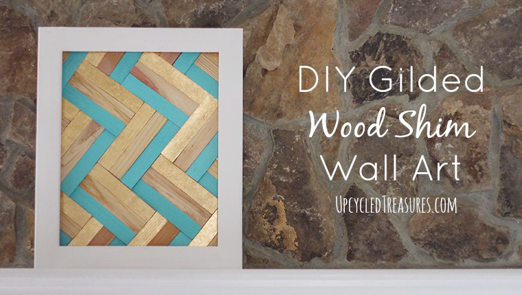DIY Gilded Wood Shim Wall Art! Learn how easy it is to get your design on by creating your own gilded art using wood shims. UpcycledTreasures.com