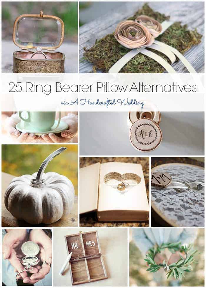 From rustic to vintage, beach-inspired to bohemian, here are 25 ring bearer pillow alternatives that can be put together on even the tiniest of budgets. 