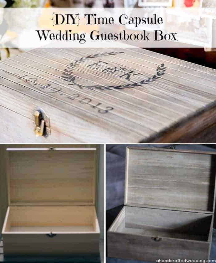 DIY Time Capsule Wedding Guestbook. Have your guests write notes on postcards then place in time capsule to be opened later. MountainModernLife.com