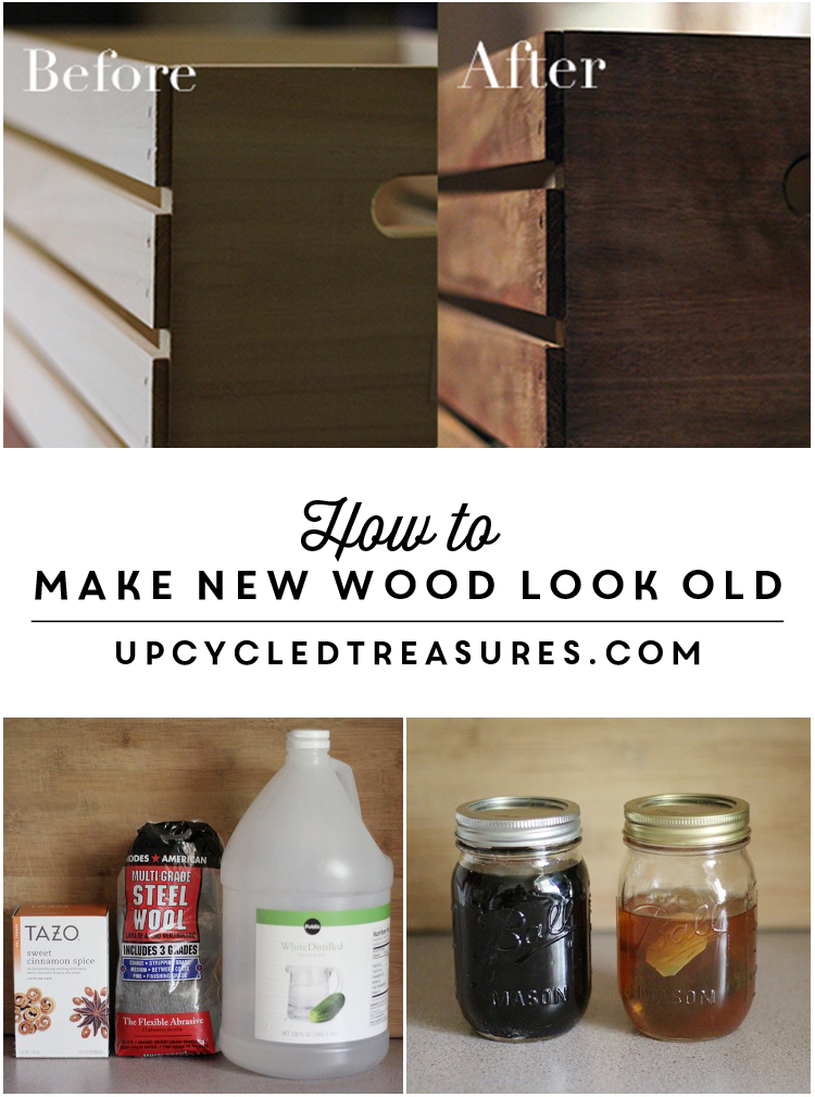 PINNING this for later! See how easy it is to make new wood look old by using household items to create a non-toxic homemade stain. upcycledtreasures.com