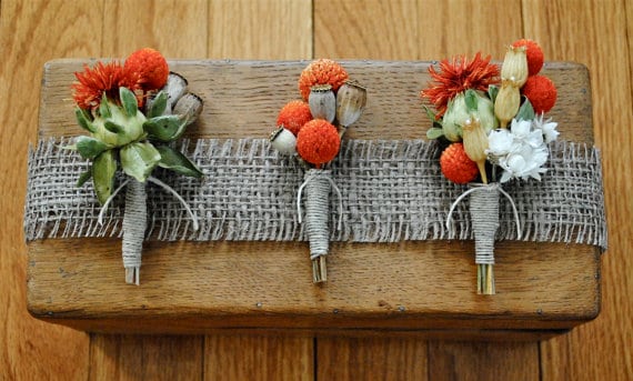 Planning a rustic, vintage, or woodland inspired wedding? Take a look at these 25 Rustic Boutonniere Ideas.