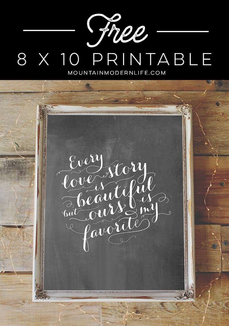 FREE Chalkboard Love Quote Printable