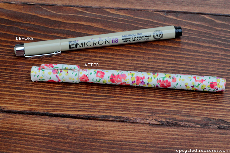 Have old pens and pencils lying around or want to spruce up some new ones? Check out how to create DIY Fabric Tape Pens & Pencils! UpcycledTreasures.com 