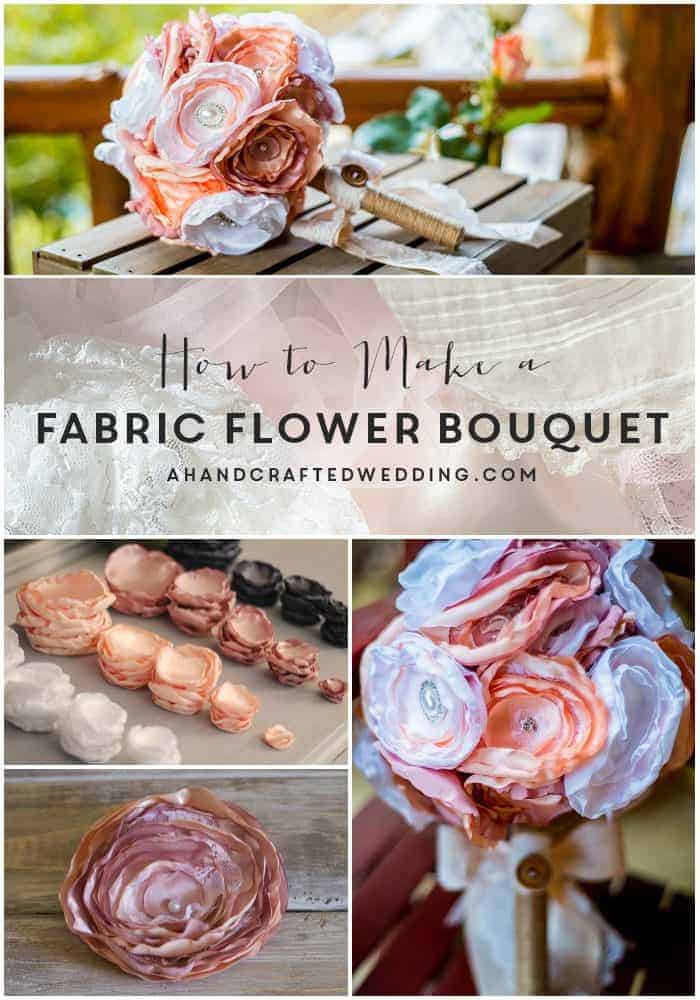 Learn how to make a fabric flower bouquet that you can cherish even after the big day, using fabric and brooches! MountainModernLife.com