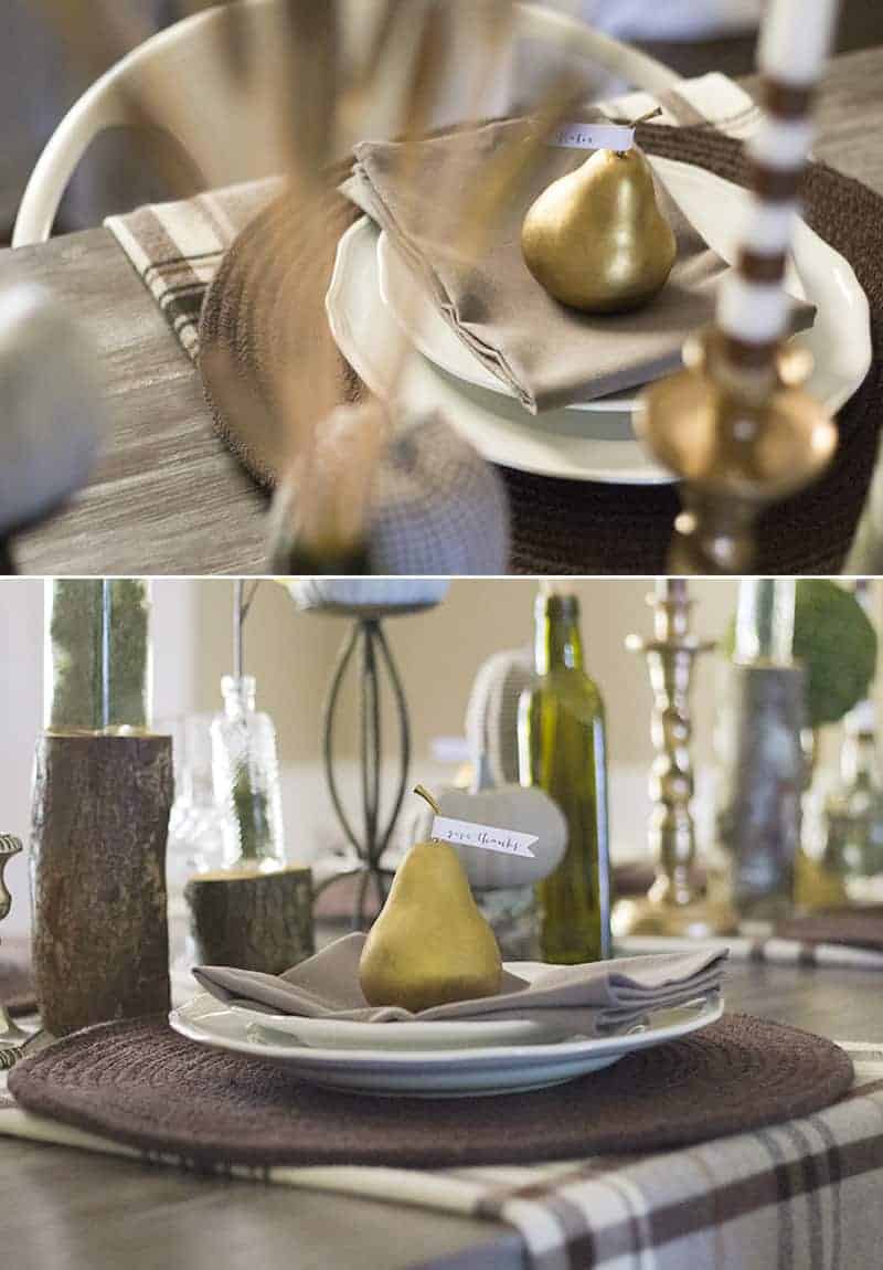 See how easy it is to create a simple and rustic Give Thanks place setting! MountainModernLife.com