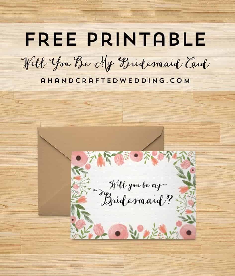 Download this FREE printable will you be my bridesmaid card, plus cards for your maid or matron of honor! MountainModernLife.com