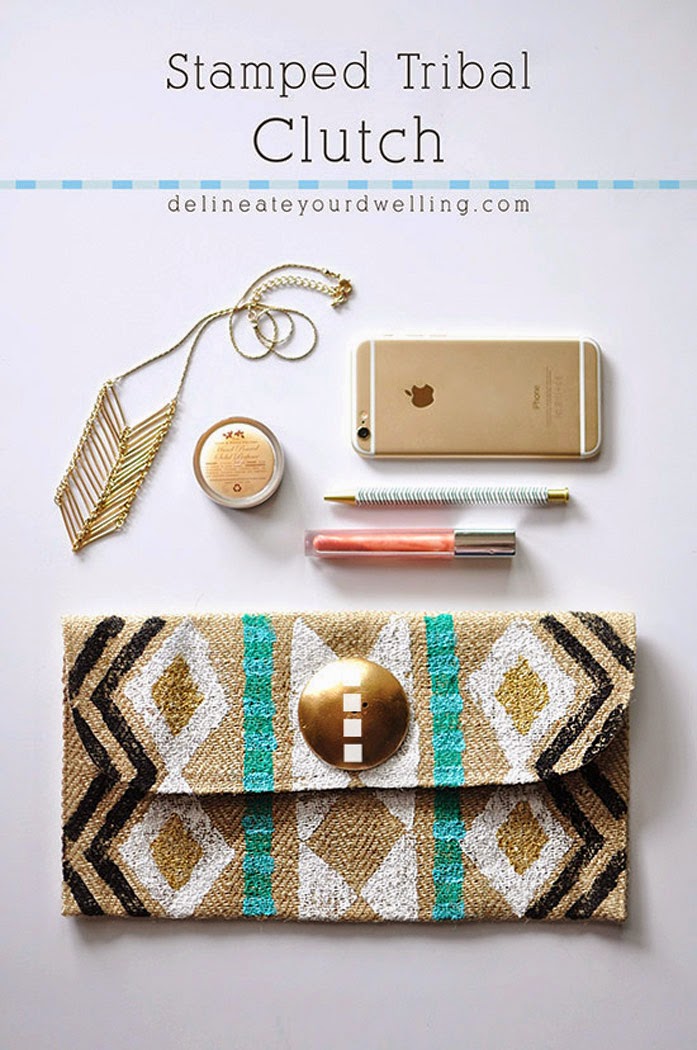 stamped tribal clutch
