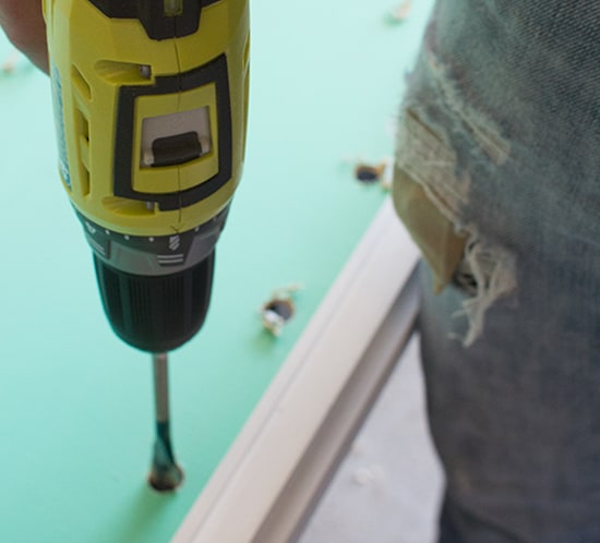 using ryobi drill to make marquee wood sign mountainmodernlife.com