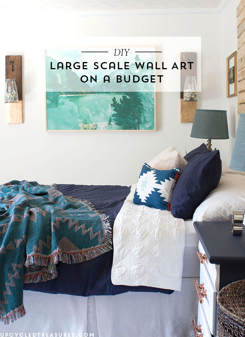See how easy and inexpensive it is to make this DIY Large Scale Wall Art using engineer prints!