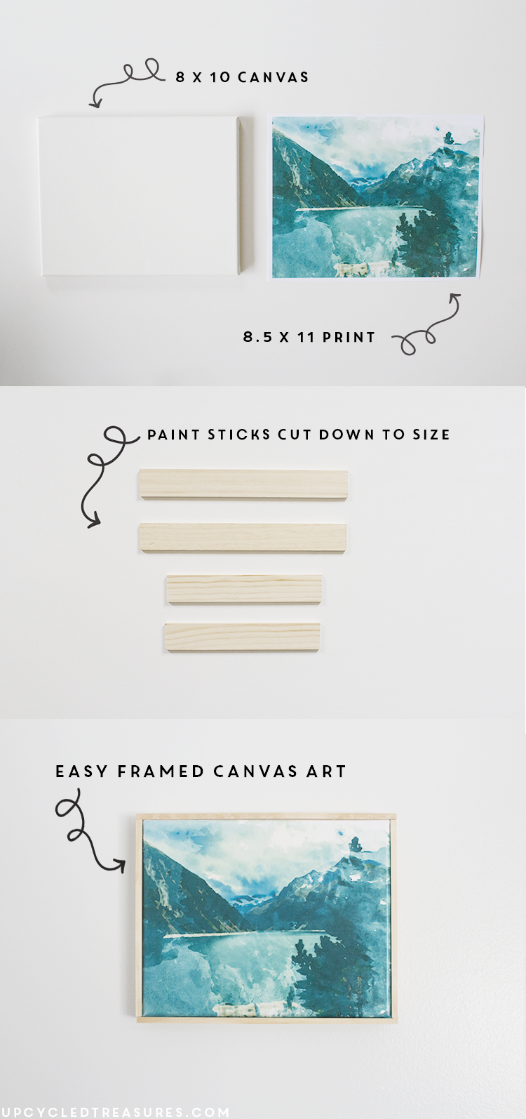 diy wall art from printed photo and upcycled paint sticks. | MountainModernLife.com