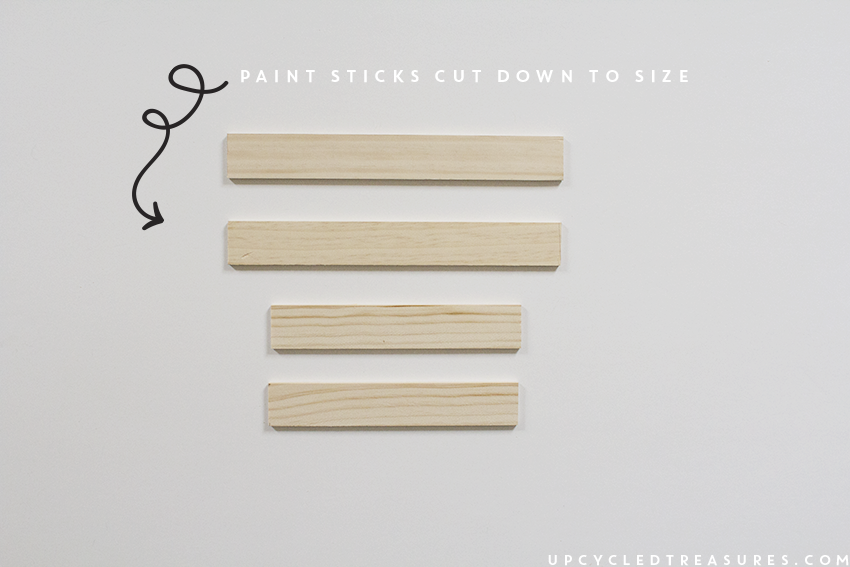 upcycled paint sticks for small diy canvas frame. | MountainModernLife.com