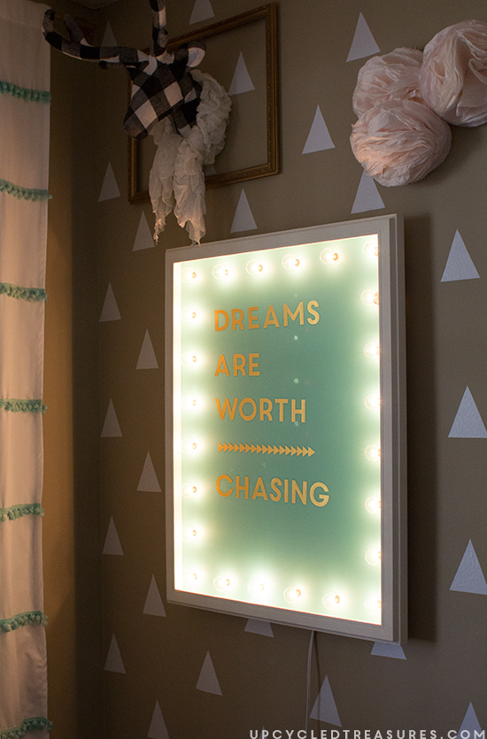 DIY-Marquee-Sign-from-upcycled-frame-upcycledtreasures