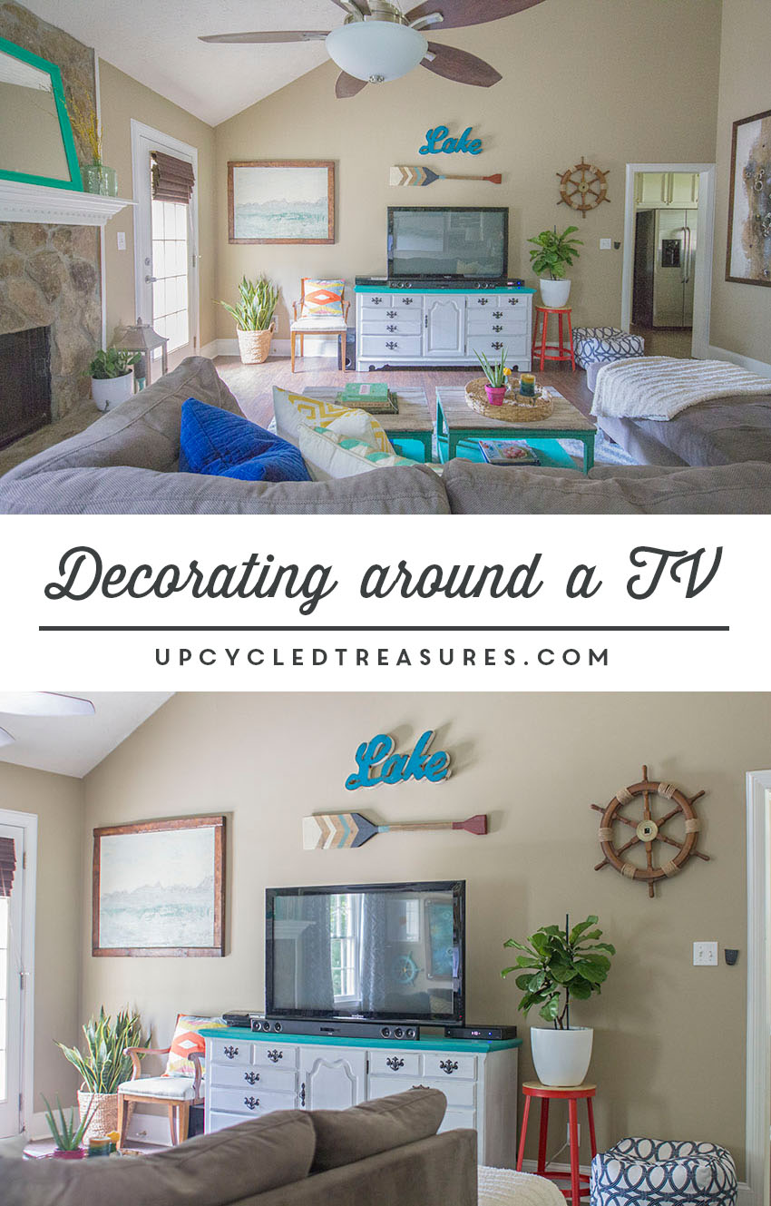 ideas-for-decorating-around-a-television-upcycledtreasures