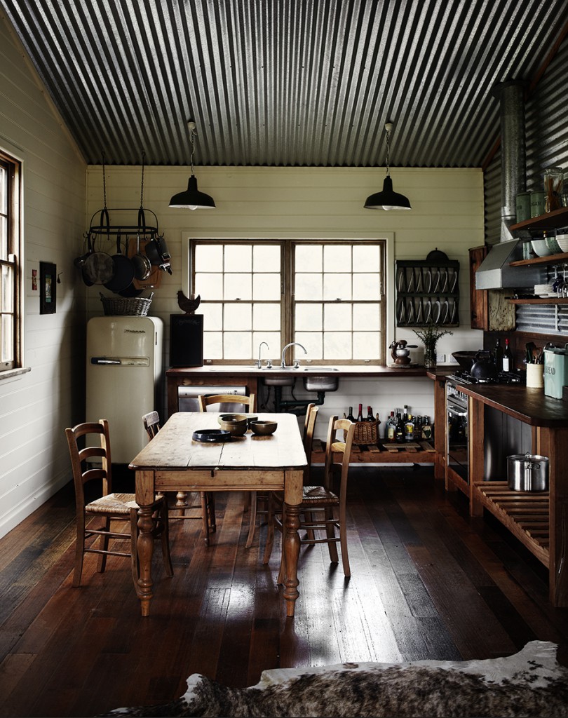 Kitchen with Corrugated Metal Ceiling | Sharyn Cairns