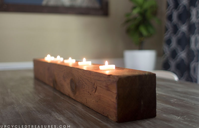 Need an easy way to highlight tea light candles? Take a look and see how easy it is to create this DIY Rustic Tea Light Candle Holder!