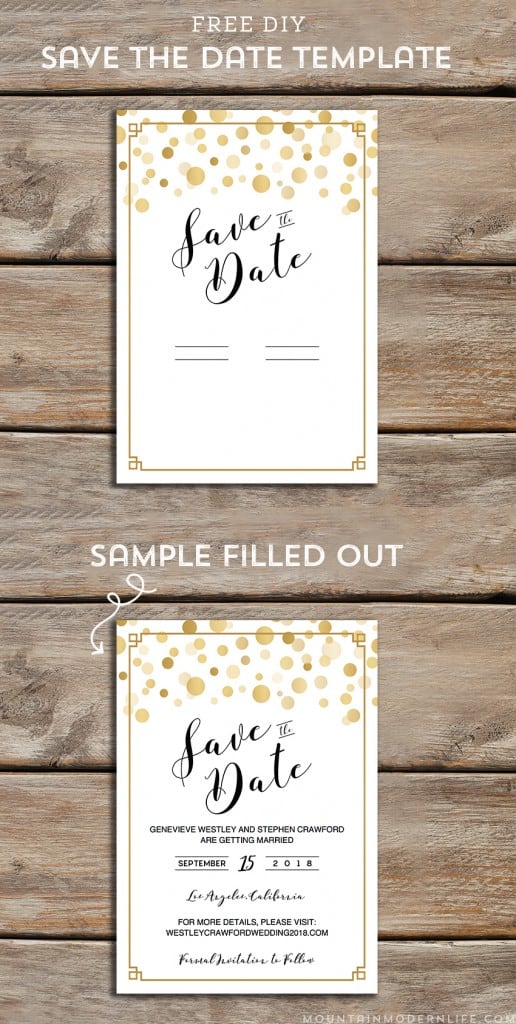 Modern DIY Save the Date FREE Printable | MountainModernLife.com