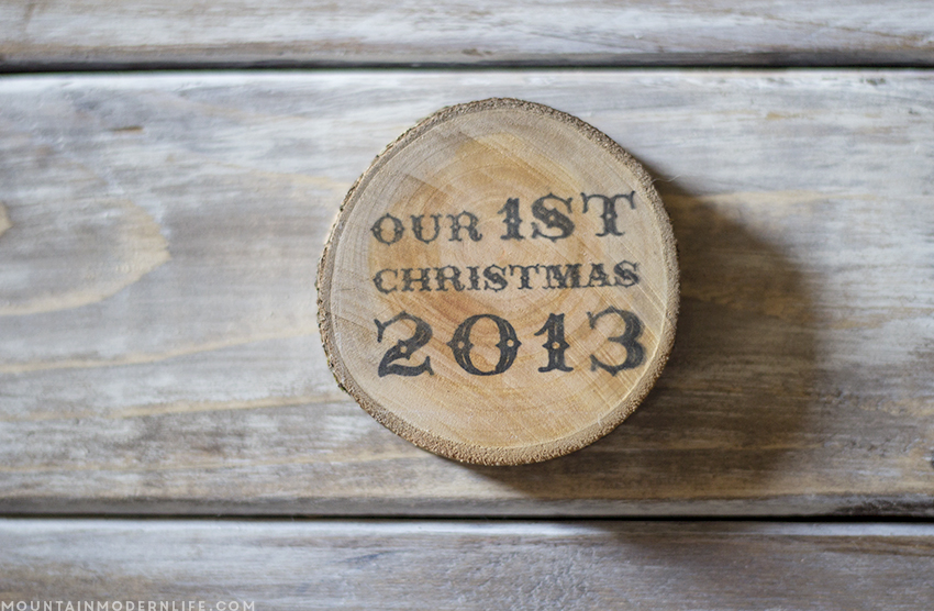 See how easy it is to create these rustic cabin Inspired Christmas ornaments from wood slices! mountainmodernlife.com