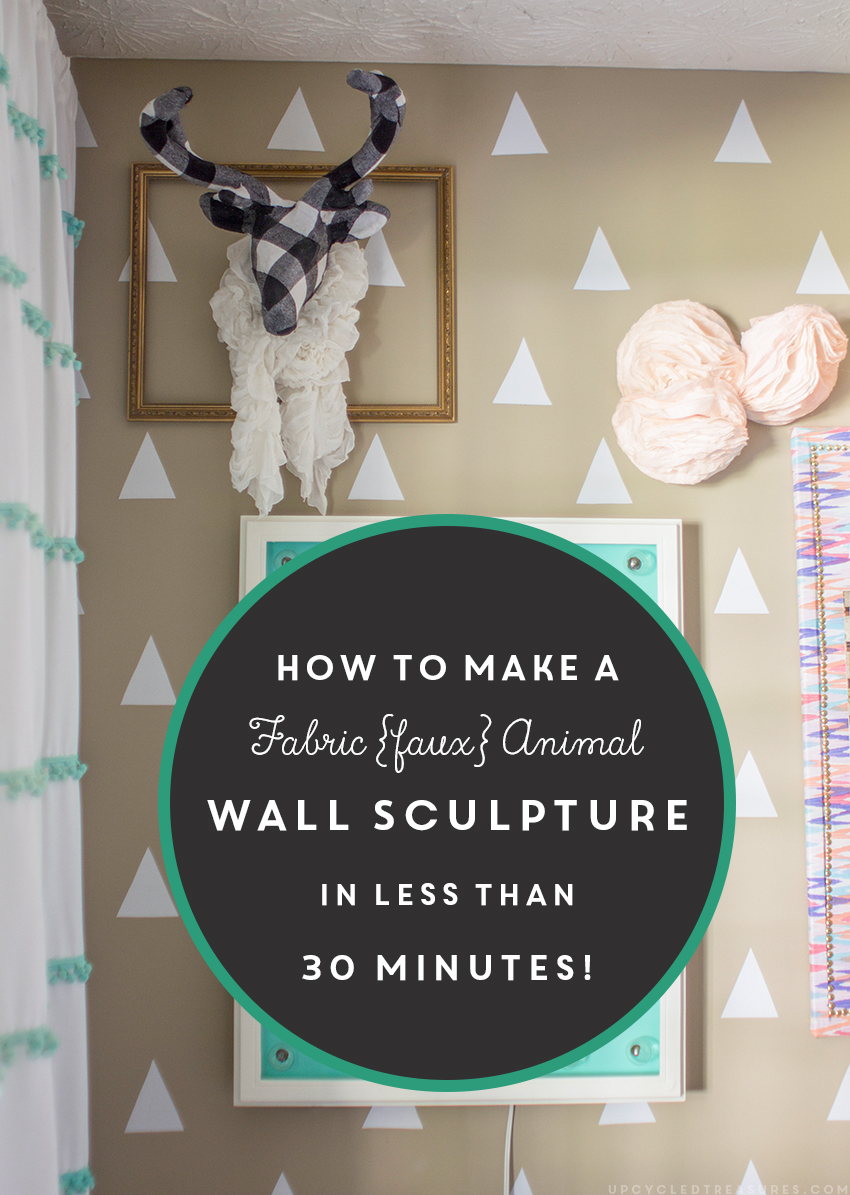 Add a touch of whimsy to your rustic decor with this DIY fabric animal wall sculpture. Not only is it easy to make, but it can easily be customized! upcycledtreasures.com