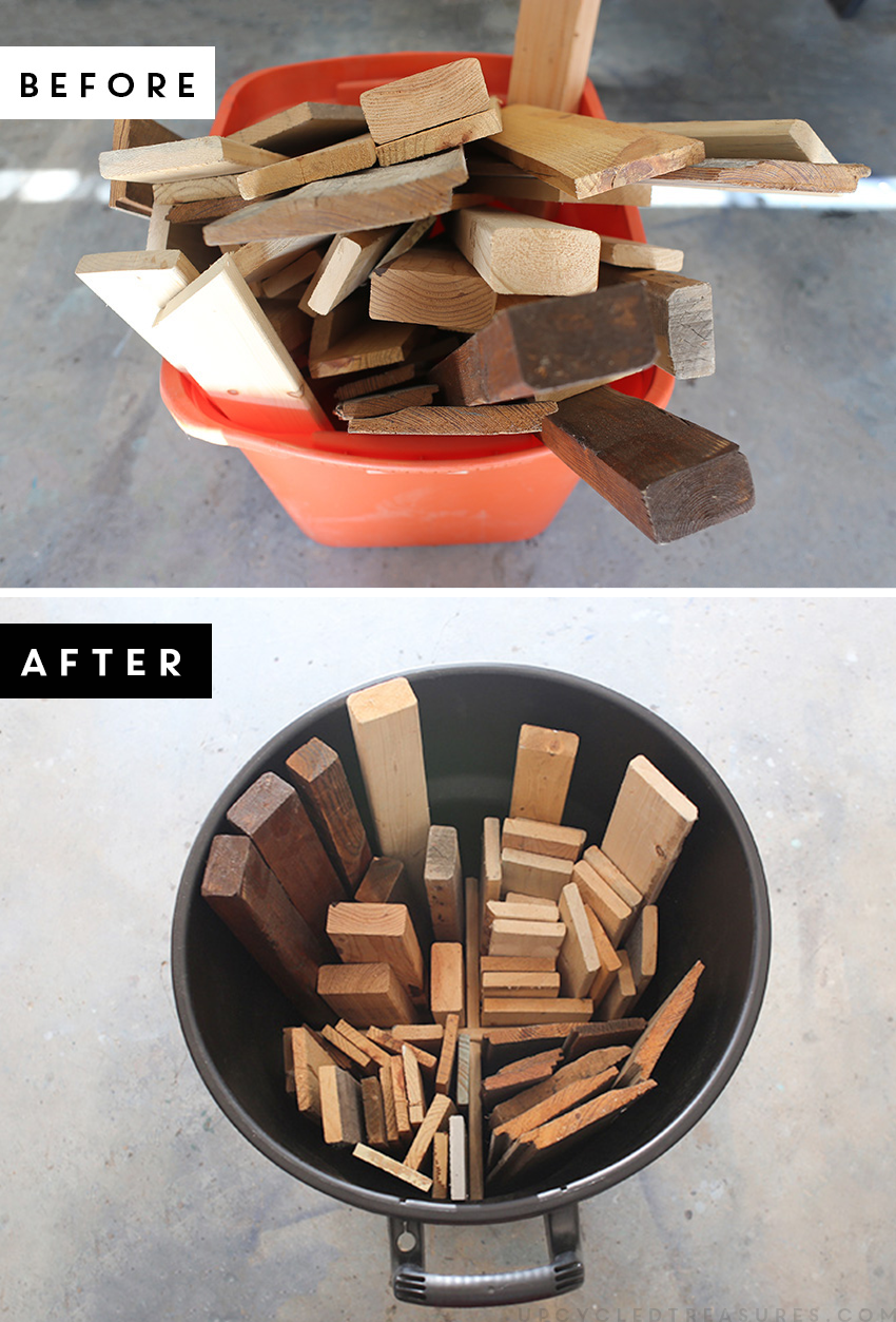 Two options to organize scrap wood. MountainModernLife.com