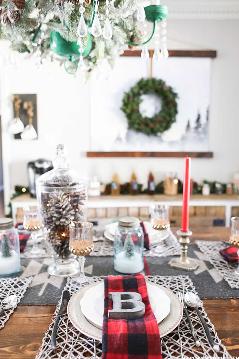 Christmas Tablescape with DIY Gilded Glasses | MountainModernLife.com