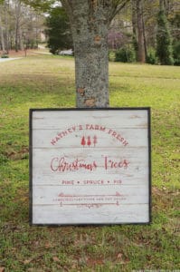 See hoe easy it is to create a family established Farm Fresh Christmas Trees sign!