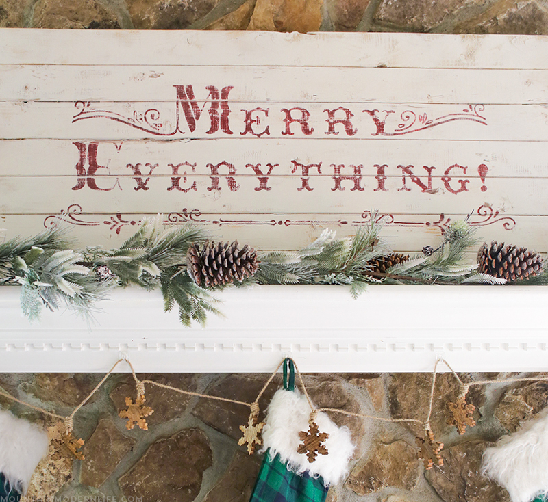 See how easy it is to create a vintage-style Merry Everything sign using a simple design transfer technique! MountainModernLife.com