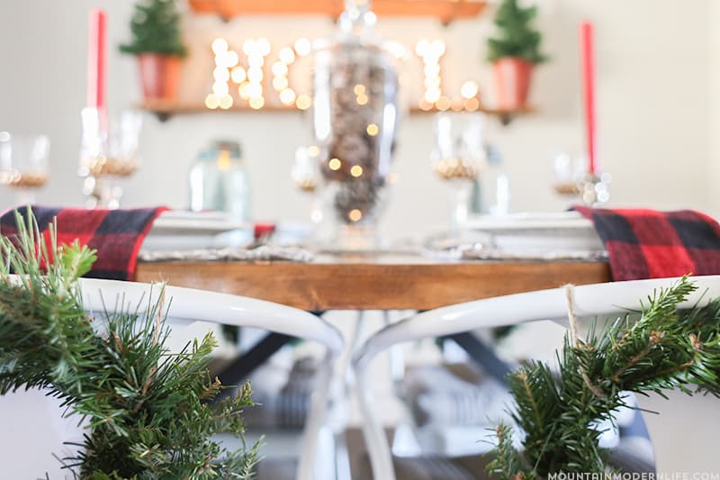 Rustic Cabin-Inspired Christmas Table Decor | MountainModernLife.com