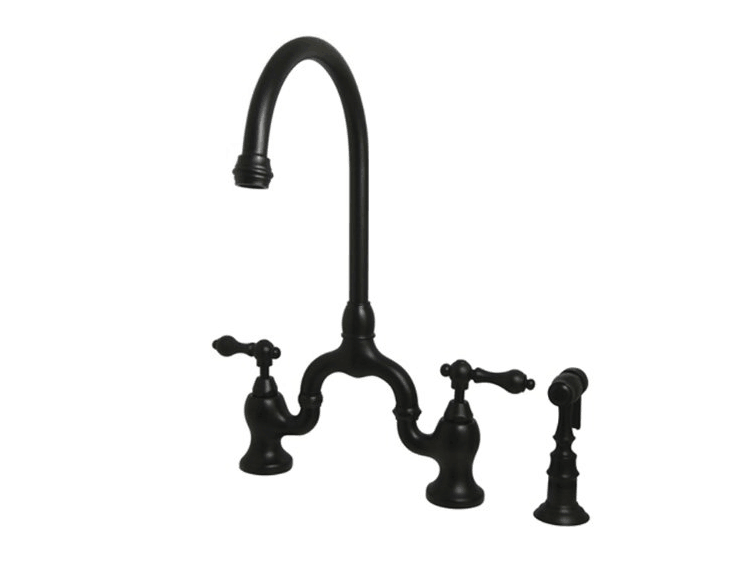 Kingston Brass English Country Kitchen Faucet + 9 other Black Faucet Design Ideas | MountainModernLife.com