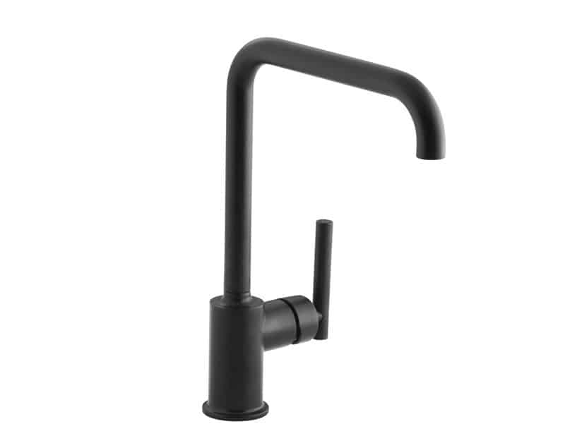 Kohler Black Purist Kitchen Faucet + 9 other Black Faucet Design Ideas | MountainModernLife.com