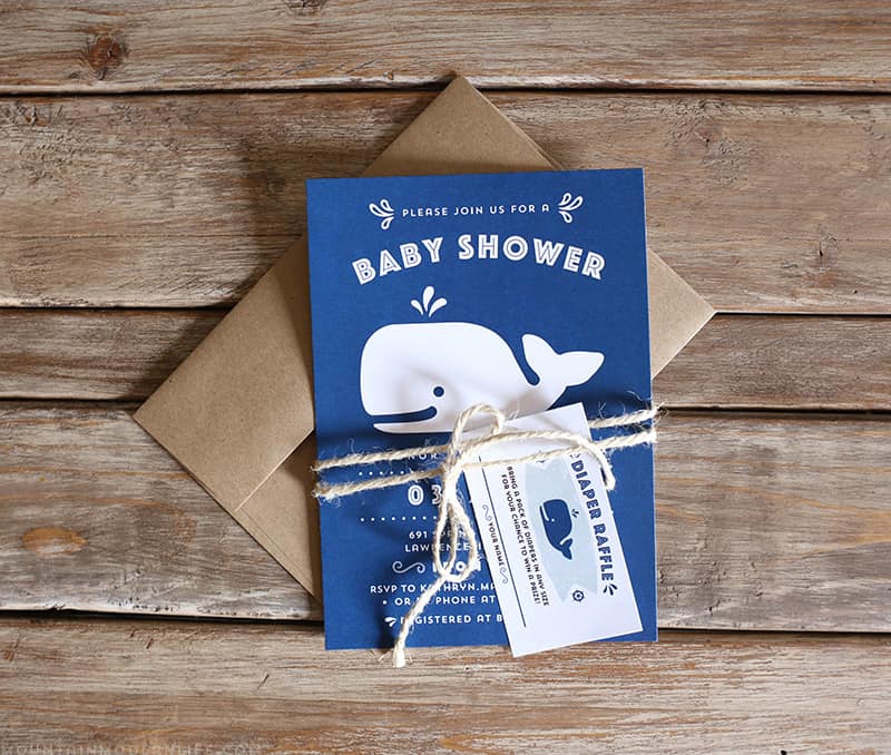 Nautical Whale Baby Shower Invitation | MountainModernLife.com