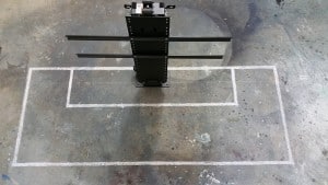 creating chalk outline before building cabinet with tv lift mountainmodernlife.com