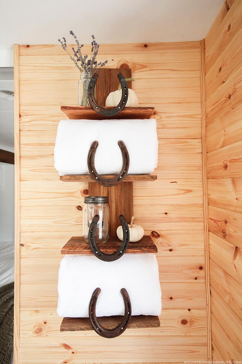 Organize your bathroom with this rustic storage solution! Perfect for adding a cabin-inspired or Southwestern touch to your home. MountainModernLife.com